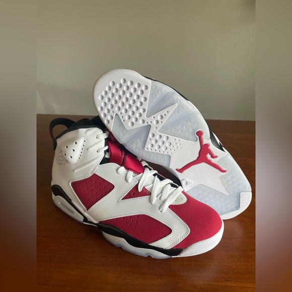 Nike Air Jordan 6 'Carmine' White Red Black CT8529-106 Mens B-GRADE Size 12 - Picture 2 of 8